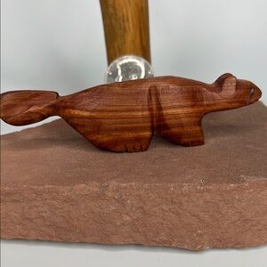 Wooden Cedar Beaver figurine.